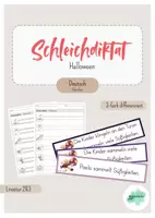 Vorschau - Arbeitsblätter - Schleichdiktat Halloween | 3-fach differenziert | Lineatur der 2. & 3. Klasse | Schreiben - Deckblatt