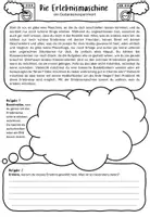 Vorschau - Arbeitsblätter - Erlebnismaschine Gedankenexperiment Nozick - Deckblatt