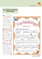 Vorschau - Arbeitsblätter - Ferienbingo Herbst (Spielidee nach den Herbstferien) - Deckblatt