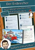 Vorschau - Arbeitsblätter - Der Eisbrecher – Lesespurgeschichte mit Rätselaufgaben (Klasse 3) - Deckblatt