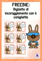 anteprima - Altro tipo di materiale - Biglietto motivazionale gratuito con il coniglietto – Lode e incoraggiamento per la scuola primaria - Pagina 1