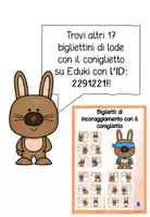 anteprima - Altro tipo di materiale - Biglietto motivazionale gratuito con il coniglietto – Lode e incoraggiamento per la scuola primaria - Pagina 3