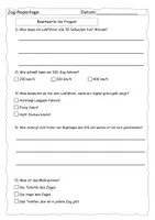 Vorschau - Arbeitsblätter - Quiz zum Zug-Reportage - mit Lösung - Deckblatt
