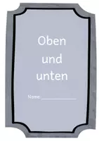 Vorschau - Arbeitsblätter - Wo oben oder unten? - Wahrnehmung/Raumlage - Deckblatt