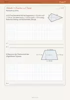 Vorschau - Klassenarbeiten - Klassenarbeit Flächen und Kreis Klasse 8 Mathematik – Gruppe A & B mit Lösungen (PDF + Word) – Niveau Standard in Mathe - Seite 2