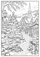 Vorschau - Arbeitsblätter - Weihnachten zum Ausmalen - 5 weihnachtliche Ausmalbilder - Seite 1