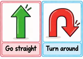 Vorschau - Bildkarten - Across, opposite, through - Directions in town - Wegbeschreibung - Seite 1
