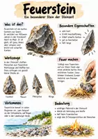 Vorschau - Arbeitsblätter - Lernposter + AB mit Fragen zum Thema "Feuerstein" + Lösungsblatt - Deckblatt