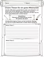 Vorschau - Arbeitsblätter - Martin Luther & Reformationstag - Ausmalen und Wertevermittlung - Seite 1