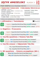 zapowiedź - FREEBIE Angielski Gramatyka Czas Past Simple klasa 3 - obwoluta