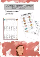 Vorschau - Arbeitsblätter - 100 häufigsten Wörter I Liste + Lerntheke - Deckblatt