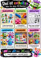Vorschau - Mal- und Bastelvorlagen - Halloween Kunst Grundschule Herbst – 3D-Monster aus Papierstreifen | Bastelidee, Anleitung & Vorlagen | Klasse 1–4 - Seite 1
