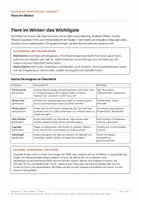 Vorschau - Arbeitsblätter - Tiere im Winter Arbeitsblätter Biologie 1. Klasse - Deckblatt