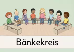Vorschau - Poster - Poster Sozialformen: Bänkekreis, Einzelarbeit, Partnerarbeit, Gruppenarbeit - Seite 1