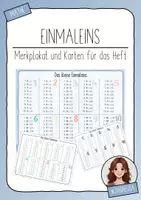 Vorschau - Merkblätter - Einmaleins - Merkplaket und Karten für einen Hefteintrag - Deckblatt