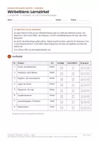 Vorschau - Arbeitsblätter - Wirbeltiere Lernzirkel Biologie 1. Klasse mit Lösungen - Deckblatt