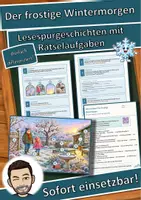 Vorschau - Arbeitsblätter - Der frostige Wintermorgen – Lesespurgeschichte mit Rätselaufgaben (Klasse 3) - Deckblatt