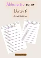 Vorschau - Arbeitsblätter - Arbeitsblätter Dativ Akkusativ Übung - Deckblatt