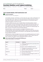 Vorschau - Arbeitsblätter - Cybermobbing und Soziale Medien Digitale Grundbildung - Seite 1