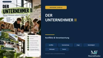 Vorschau - Präsentationen/Tafelbilder - Tarifvertrag & Interessenkonflikte Klasse 10 – Foliensatz Wirtschaft WBS Unterrichtsfolien | Der Unternehmer II - Deckblatt