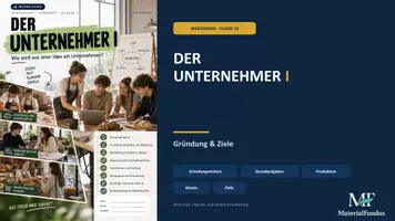 Vorschau - Präsentationen/Tafelbilder - Unternehmensgründung Klasse 10 – Foliensatz Wirtschaft WBS Unterrichtsfolien | Der Unternehmer I - Deckblatt
