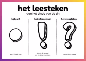 Voorbeeld - Wandplaat Spelling leesteken aan het einde van een zin - Pagina 1