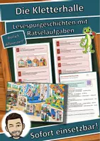 Vorschau - Arbeitsblätter - Die Kletterhalle – Lesespurgeschichte mit Rätselaufgaben (Klasse 4) - Deckblatt
