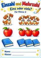 Vorschau - Arbeitsblätter - Einzahl und Mehrzahl Klasse 2 - Deckblatt