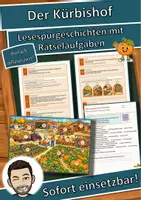 Vorschau - Arbeitsblätter - Der Kürbishof – Lesespurgeschichte mit Rätselaufgaben (Klasse 3) - Deckblatt
