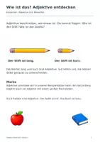 Vorschau - Arbeitsblätter - Adjektive Klasse 2 - Seite 1