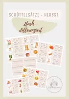 Vorschau - Aufgabenkarten - Schüttelsätze - Herbst (2fach-differenziert) - Deckblatt