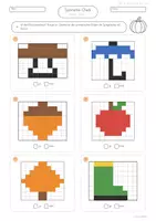 Vorschau - Arbeitsblätter - Symmetrie-Bilder Herbst | Spiegelbilder Achsensymetrie | differenziert - Seite 2
