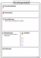 Vorschau - Arbeitsblätter - Forscherprotokoll - Sachunterricht - Experimentieren - Deckblatt