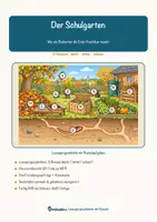 Vorschau - Mal- und Bastelvorlagen - Der Schulgarten – Lesespurgeschichte mit Rätselaufgaben (Klasse 3) - Seite 1