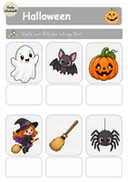 Vorschau - Arbeitsblätter - Halloween Materialpaket: Wort-Bild-Zuordnung, Schattenbilder & Klettaufgaben | Leseförderung - Seite 3