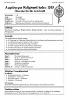 Vorschau - Arbeitsblätter - Reformation Religionsfreiheit Geschichte Klasse 7 8 - Seite 1