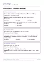 Vorschau - Arbeitsblätter - Namenwort Tunwort Wiewort Deutsch 2. Klasse Volksschule - Seite 1