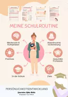 Vorschau - Arbeitsblätter - Meine Schulroutine - Persönliche Entwicklung - Deckblatt