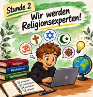 Vorschau - Stundenentwürfe - Weltreligionen- Wir werden Religionsexperten! - Deckblatt