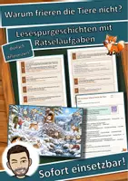Vorschau - Arbeitsblätter - Warum frieren die Tiere nicht? – Lesespurgeschichte mit Rätselaufgaben (Klasse 3) - Deckblatt