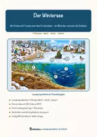 Vorschau - Mal- und Bastelvorlagen - Der Wintersee – Lesespurgeschichte mit Rätselaufgaben (Klasse 3) - Seite 1
