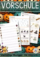 Vorschau - Arbeitsblätter - Vorschule - Halloween Vorschul-Übungsheft - Deckblatt