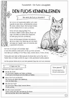 Vorschau - Arbeitsblätter - Der Fuchs - Forscherheft Sachunterricht - Seite 1