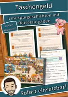 Vorschau - Arbeitsblätter - Taschengeld – mein Geld klug einteilen – Lesespurgeschichte mit Rätselaufgaben (Klasse 3) - Deckblatt