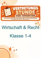 Vorschau - Unterrichtsreihen - Vertretungsstunde ohne Vorbereitung | Wirtschaft & Recht Klasse 1–4 | 5 fertige Unterrichtsstunden - Deckblatt