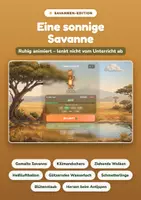 Vorschau - Interaktives Material - Lärm-Giraffe 🦒 Digitale Lärmampel mit Ruhe-Timer | Animierte Savanne - Seite 2