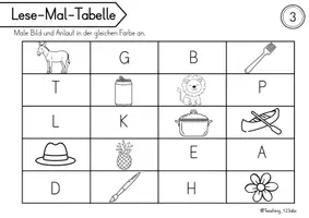 Vorschau - Arbeitsblätter - Anlaute - Lese-Mal-Tabelle - Seite 2