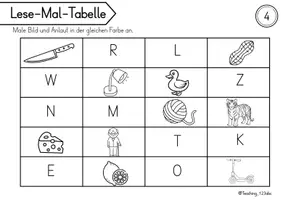 Vorschau - Arbeitsblätter - Lesen und Malen - 3 Level Lese-Mal-Tabellen - Seite 3