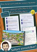 Vorschau - Arbeitsblätter - Das Gewissen und die innere Stimme – Lesespurgeschichte mit Rätselaufgaben (Klasse 10) - Deckblatt