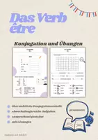 Vorschau - Arbeitsblätter - Le verbe être | Konjugation und Übungen | Französisch - Deckblatt